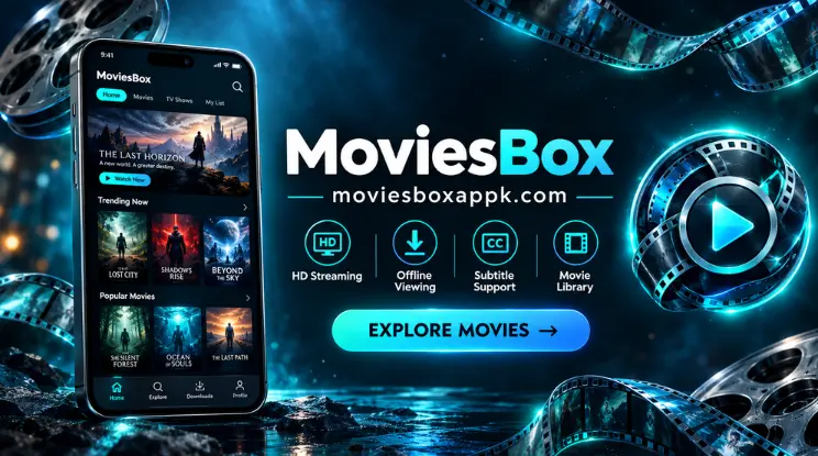 MovieBox app home screen
